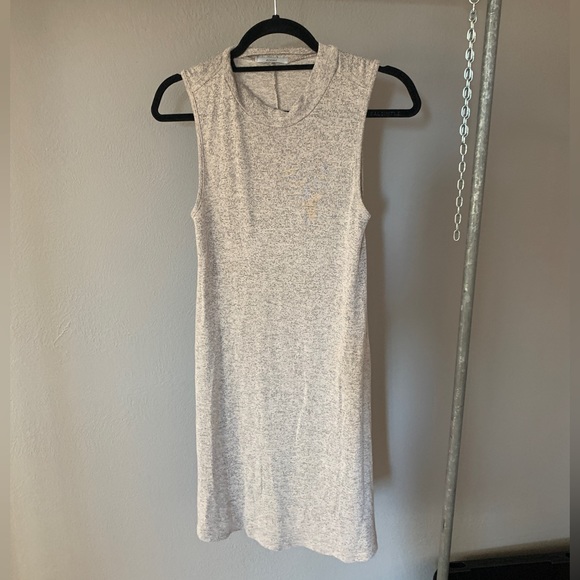 Acemi Dresses & Skirts - ACEMI oatmeal cream grey mock turtleneck mini tunic knit dress swing stretch sm